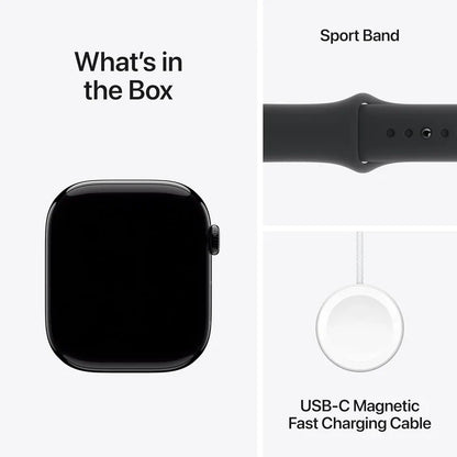 Apple Logo Watch Series 10 – GPS, 46mm, Jet Black, Sport Band