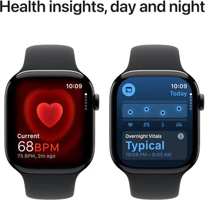Apple Logo Watch Series 10 – GPS, 46mm, Jet Black, Sport Band