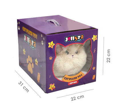 Jollyza® Realistic Plush Electric Cuddle Cat Toy with Talking Tail Wagging & Blinking Eyes