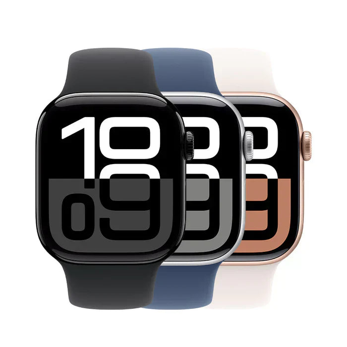Apple Logo Watch Series 10 – GPS, 46mm, Jet Black, Sport Band