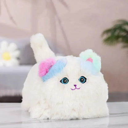 Jollyza® Realistic Plush Electric Cuddle Cat Toy with Talking Tail Wagging & Blinking Eyes
