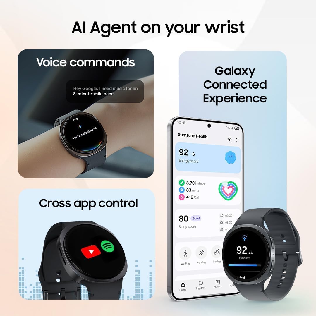 Samsung Galaxy Watch8 Graphite, LTE, 40mm Smartwatch | ساعة سامسونج جالاكسي واتش 8 جرافيت، تدعم LTE، مقاس 40 مم
